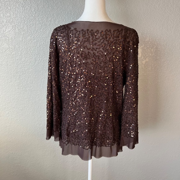 Irene Van RYB Mesh Sequin Pullover Top with Separate Matching Cami Liner - Picture 2 of 15